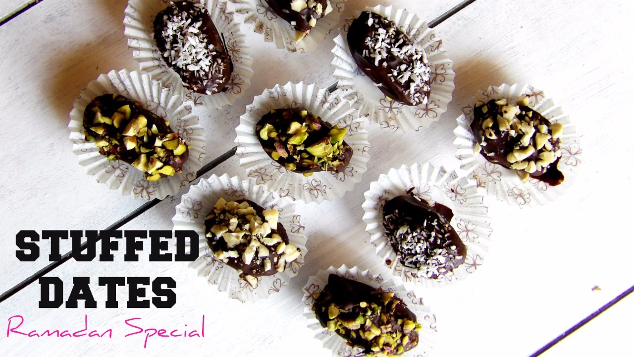 Stuffed dates | Chocolate Covered Stuffed Dates | Ramadan Recipes