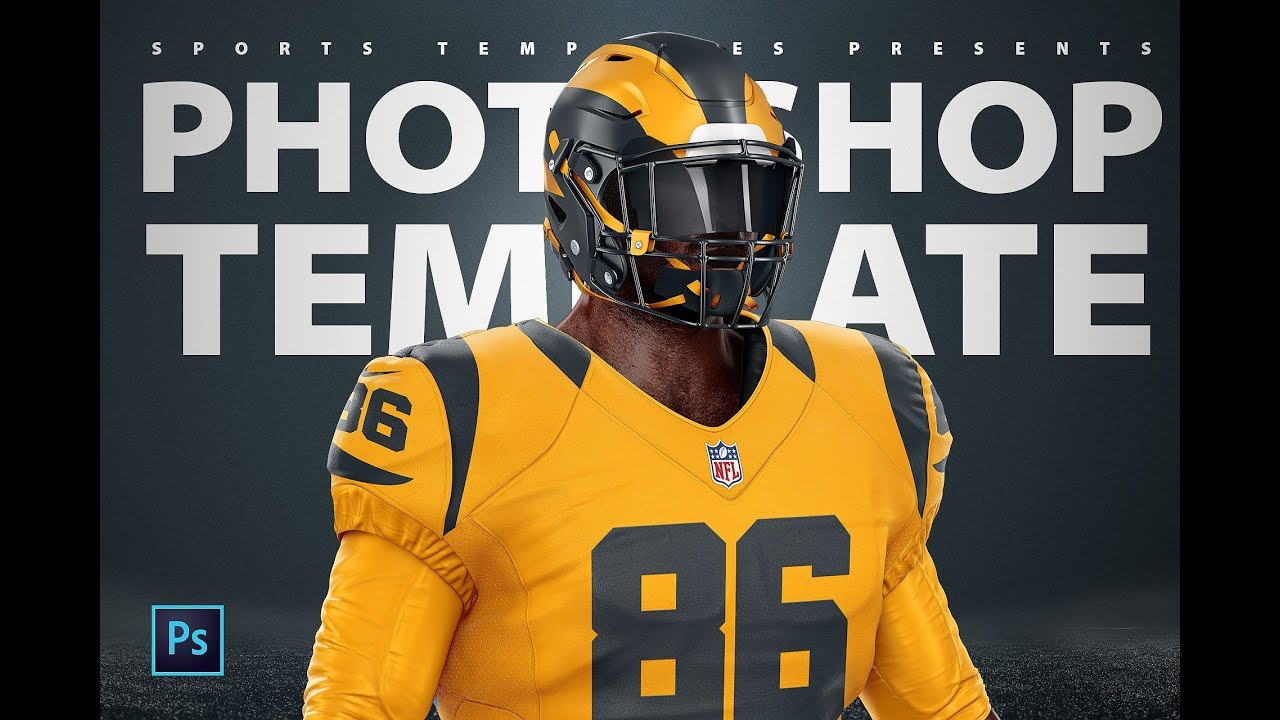 Football uniform Template mockup | Color Rush Tutorial