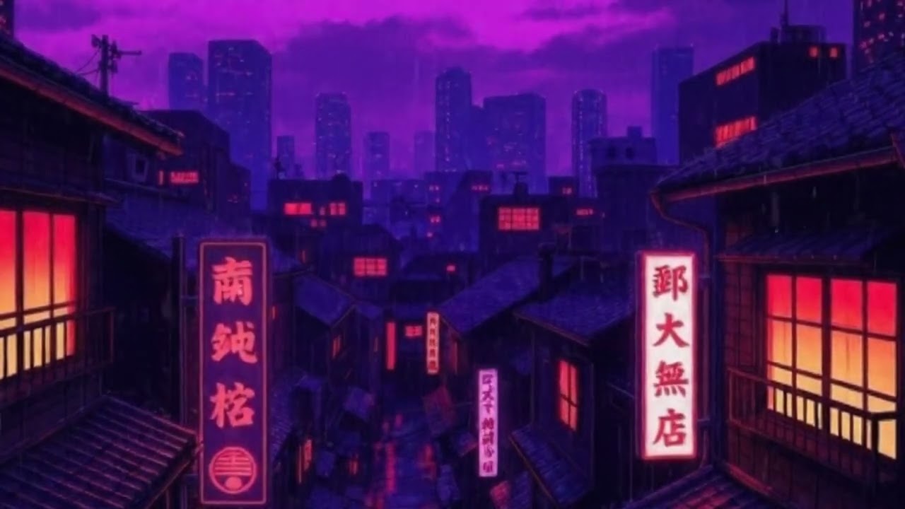 Lofi Hip Hop 🌃 Retro Kyoto Nights — Rainy Ambience & 80s Chill Beats