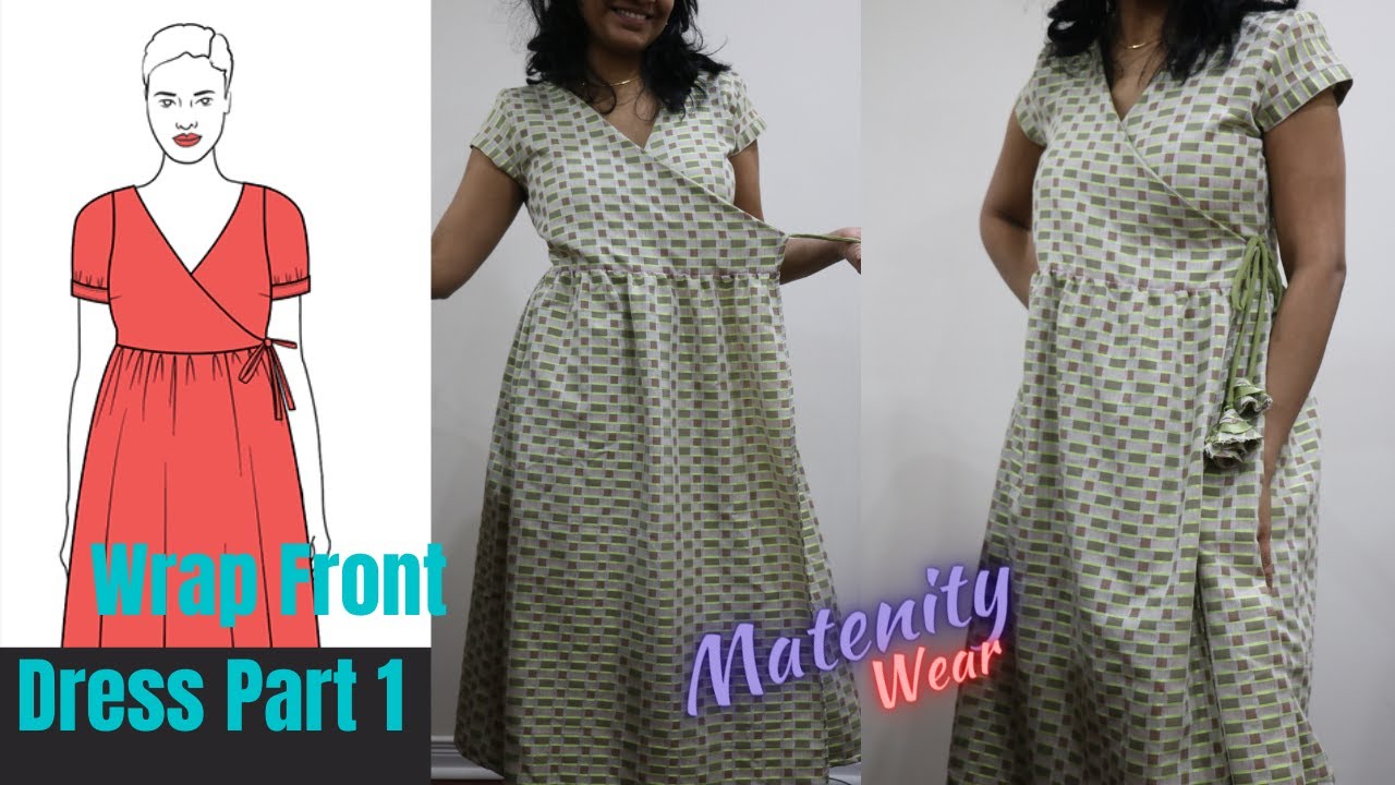Wrap Front Maternity Dress Pattern making Part 1|Pattern Creating and Fabric Cutting Video|Maternity