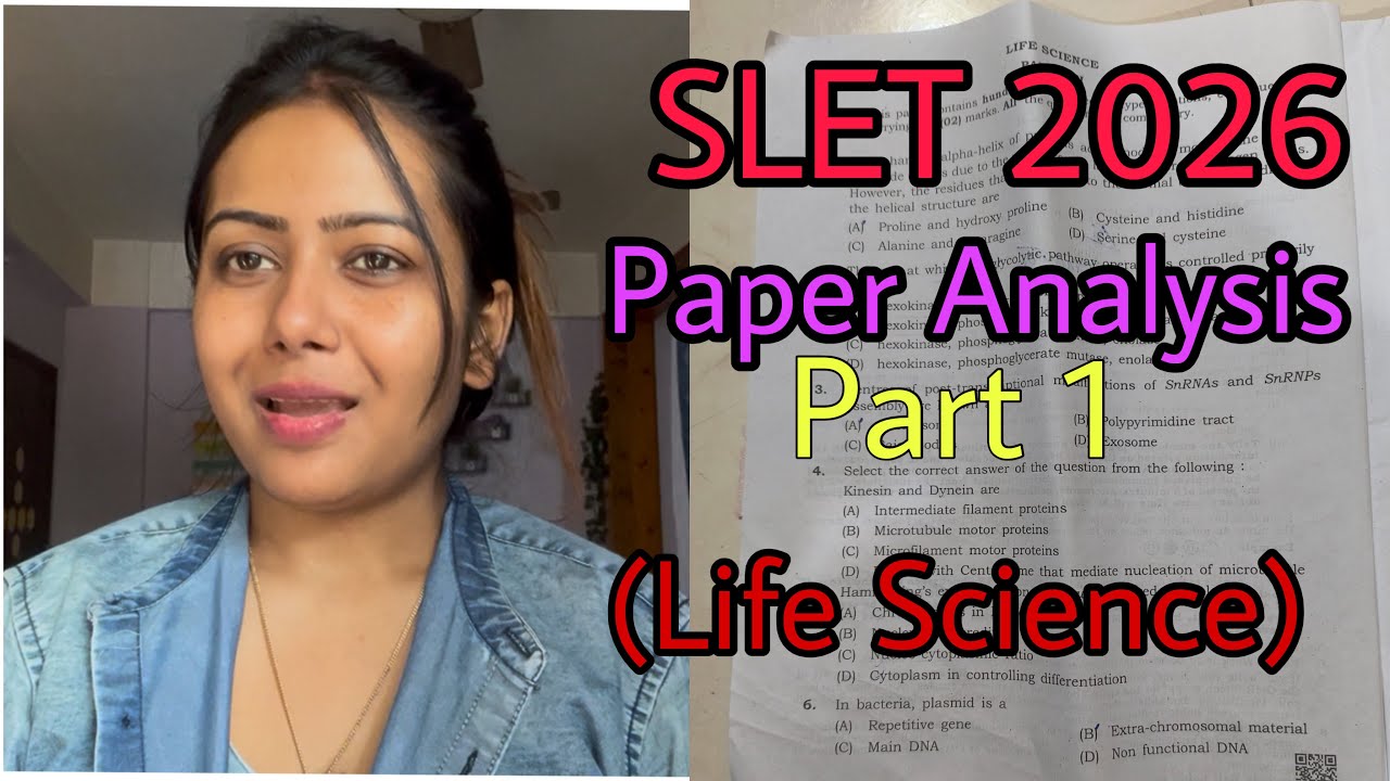 SLET 2026 Life science paper analysis / SLET EXAM