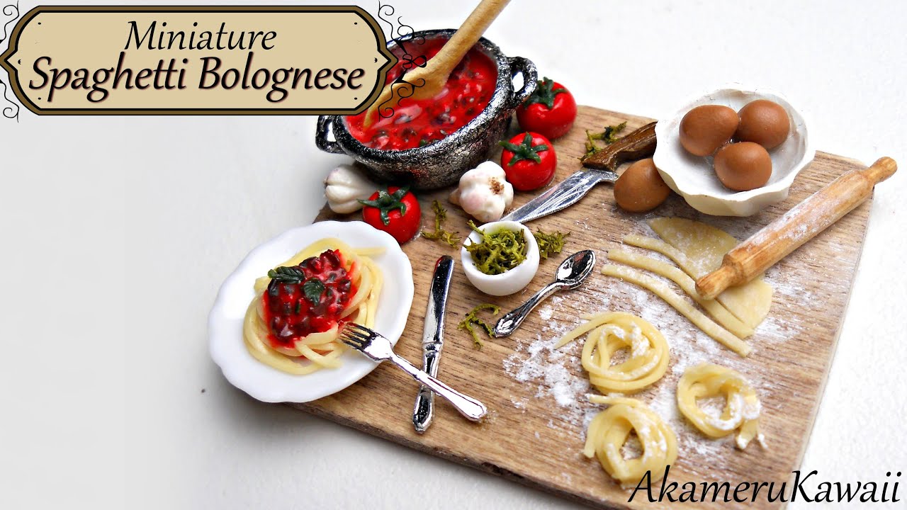 Miniature Spaghetti Bolognese - Polymer clay tutorial