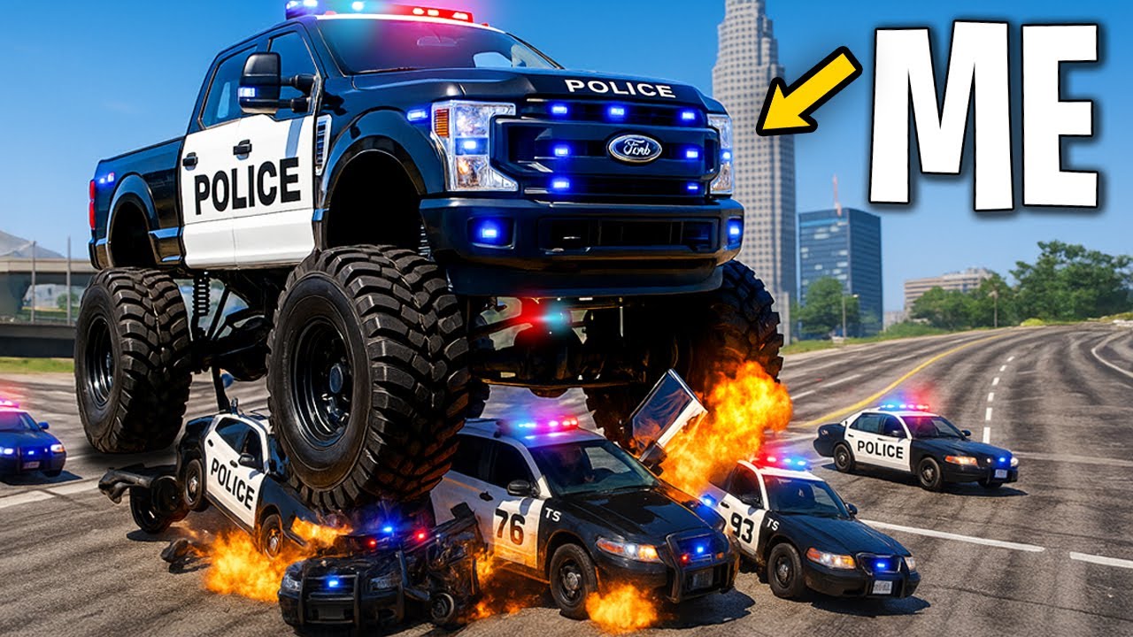 Trolling Cops with Police Truck on GTA 5