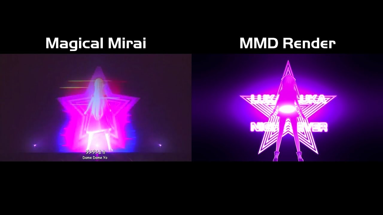 【Comparison】Luka Luka★Night Fever 【Magical Mirai - MMD】