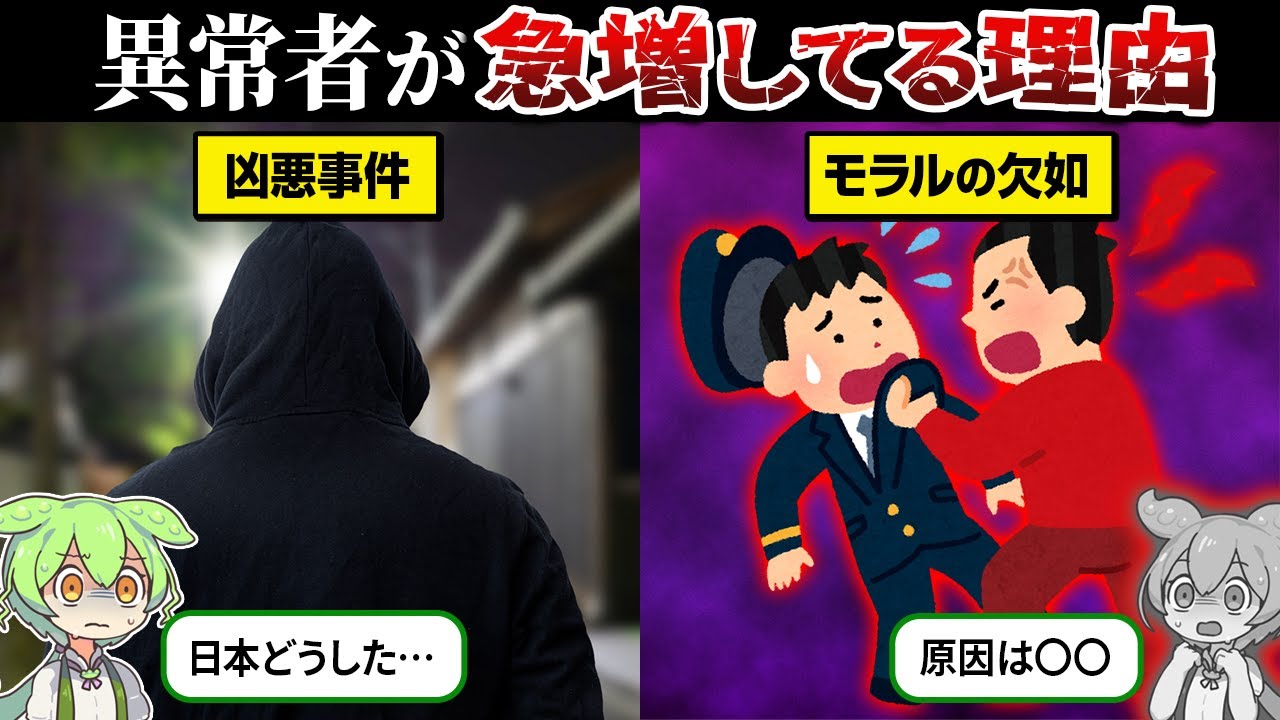 なぜ日本で異常者が急増してるのか？【ずんだもん＆ゆっくり解説】