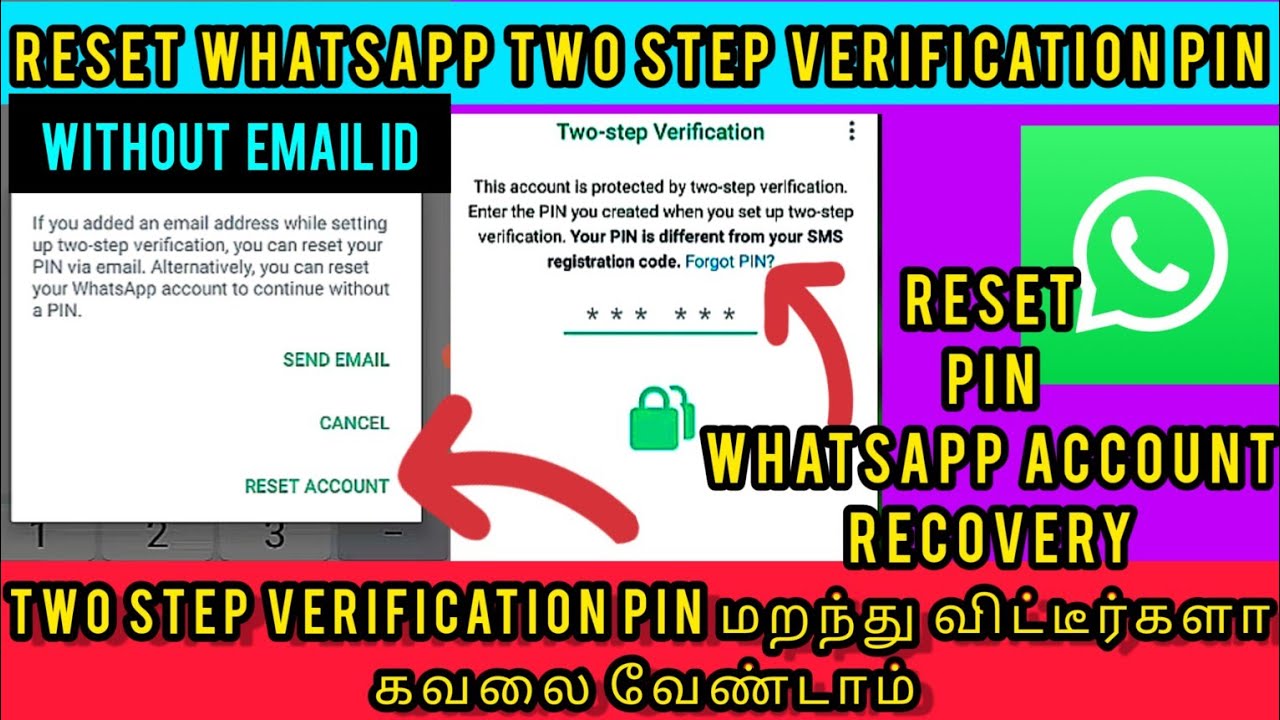 Reset Whatsapp Two step verification pin without email | Two step verification code Recovery tamil