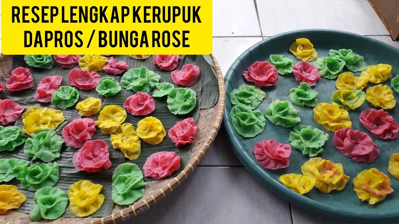 CARA MEMBUAT DAPROS | KUE KEMBANG ROSE | KERUPUK BUNGA MAWAR | UNTUK IDE JUALAN