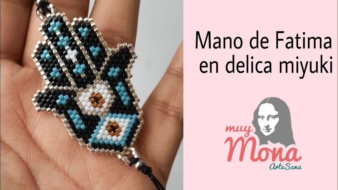 Mano de Fatima tejida en delica miyuki - 1era Parte