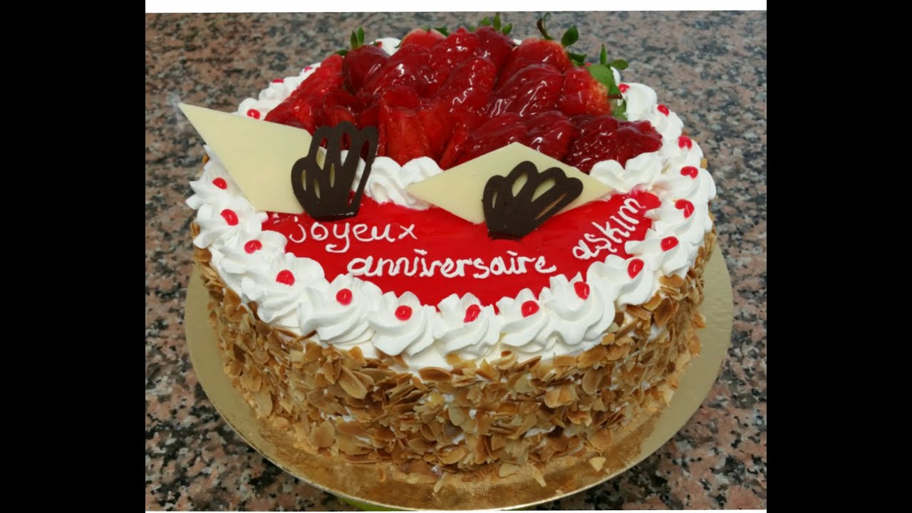 Fraise Amande Gateau-Çilekli Bademli Pasta Yapım HD]