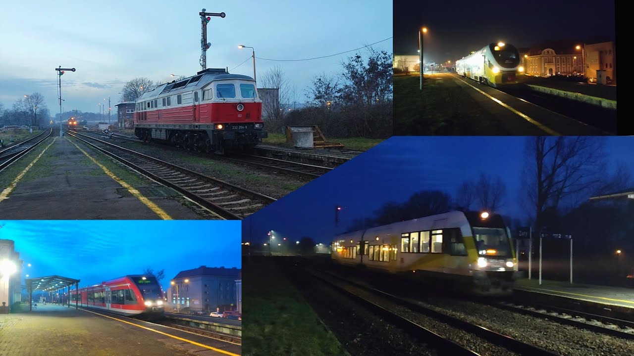 Wieczorne pociągi na stacji Żary