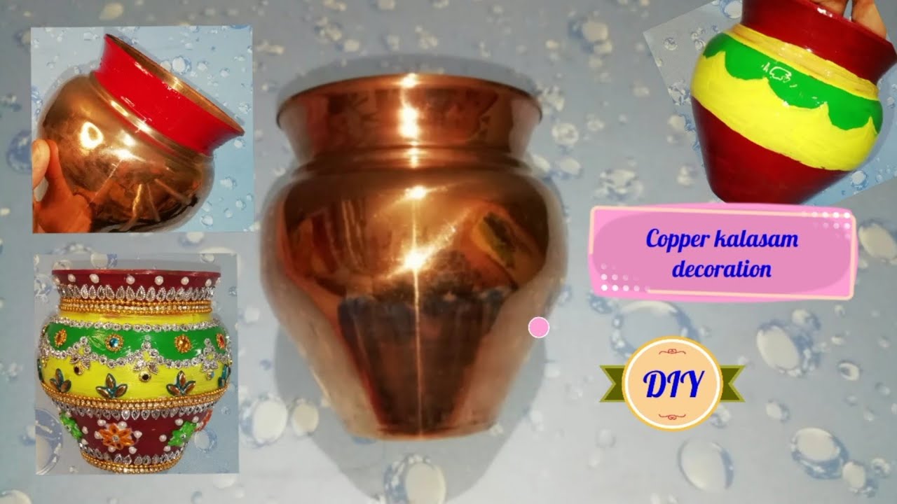 DIY-Copper kalasam Decoration/wedding kalasam/festival kalasam Decoration/kalash painting