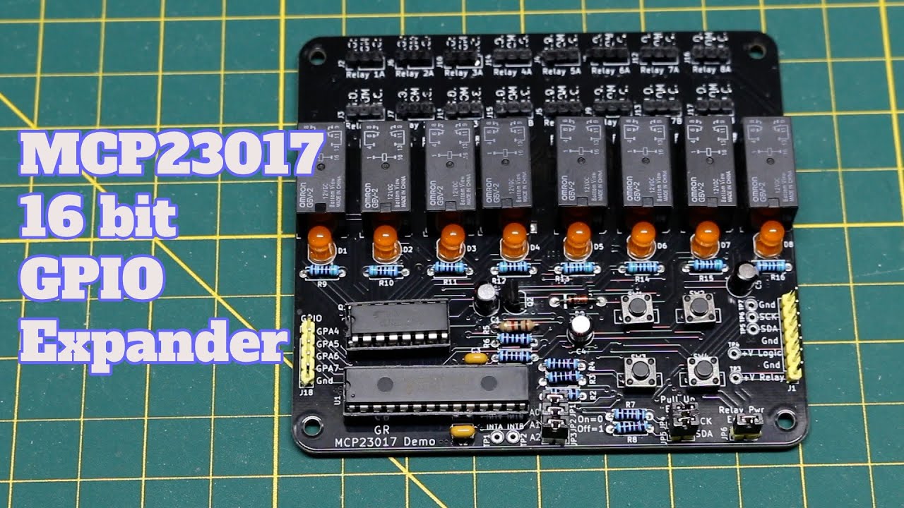 Демонстрационная печатная плата MCP23017 GPIO Expander: драйвер реле Arduino Uno