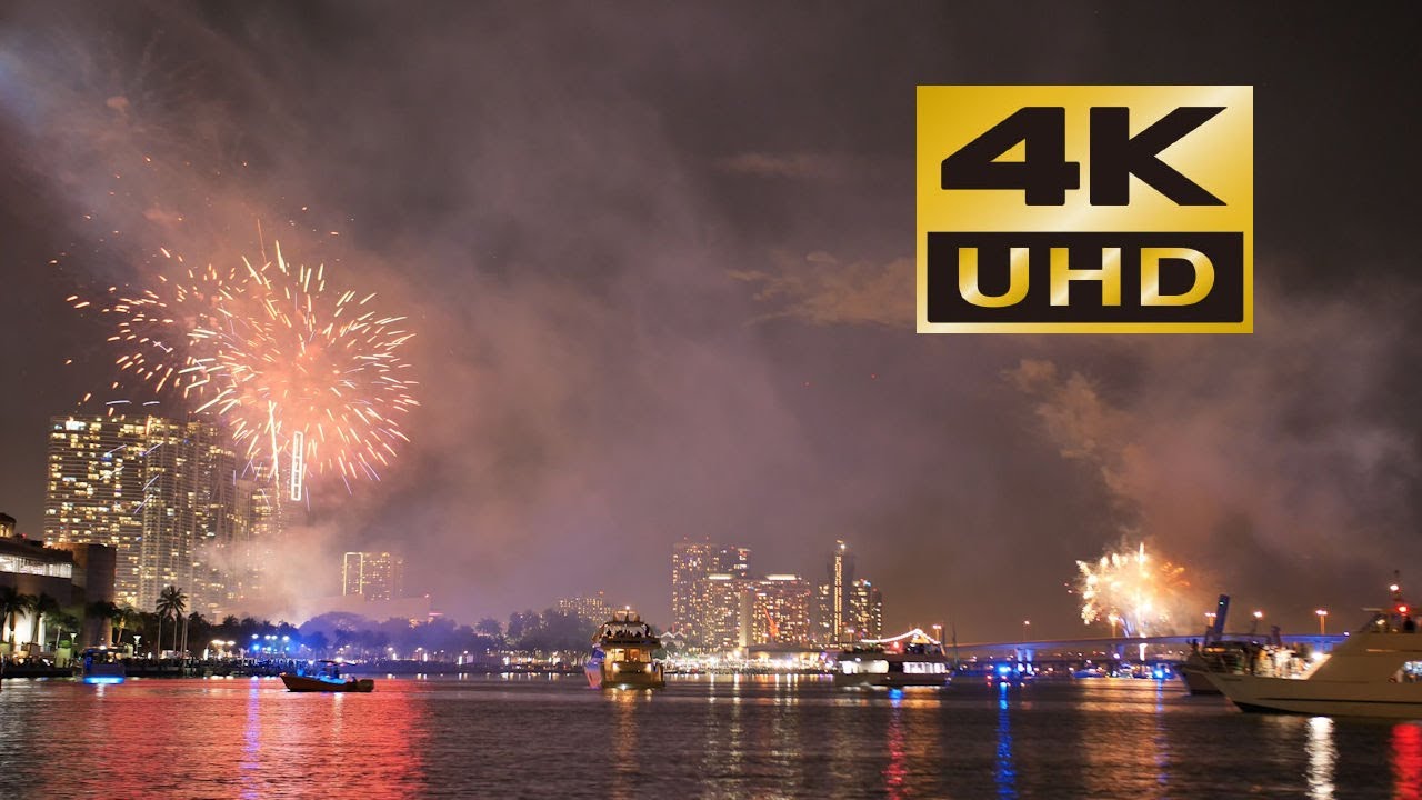 Miami Florida 2020 - New Year's Celebration - Feliz 2020 Time Lapse