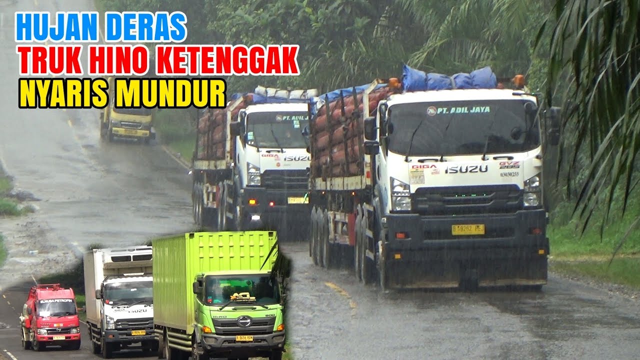 NIAT MAU NYALIP TAPI MALAH KETENGGAK, TRUK HINO HAMPIR MUNDUR 
