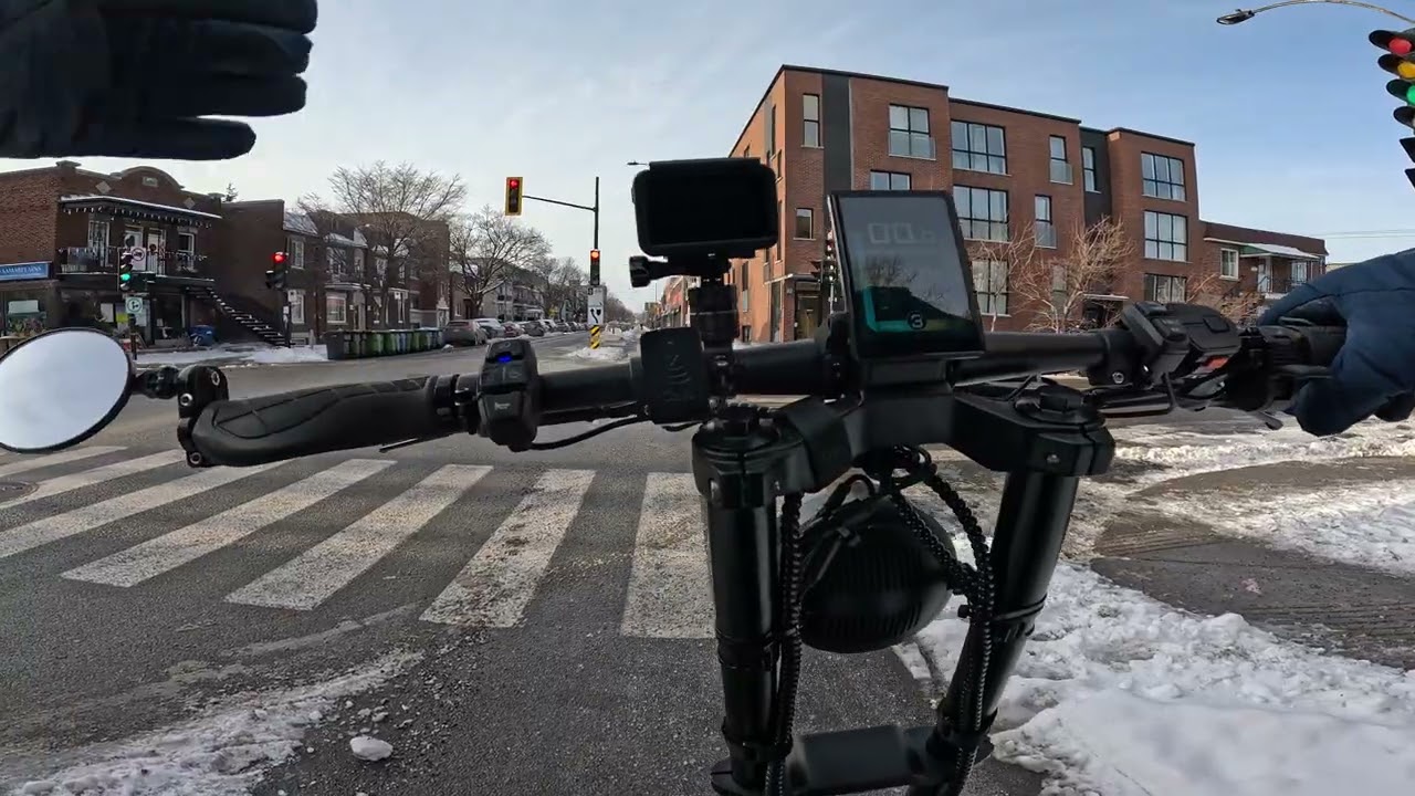 Winter Riding On Montreal Blue Lane (REV) Rue Lajeunesse  Last Section & TeeWing MARS XTR 10000W  4K