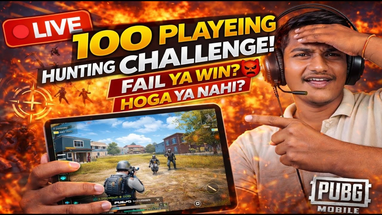🔴 BGMI Mobile LIVE | 100 Player Hunting Challenge 😈 iPad Pro Gameplay | Hindi Live