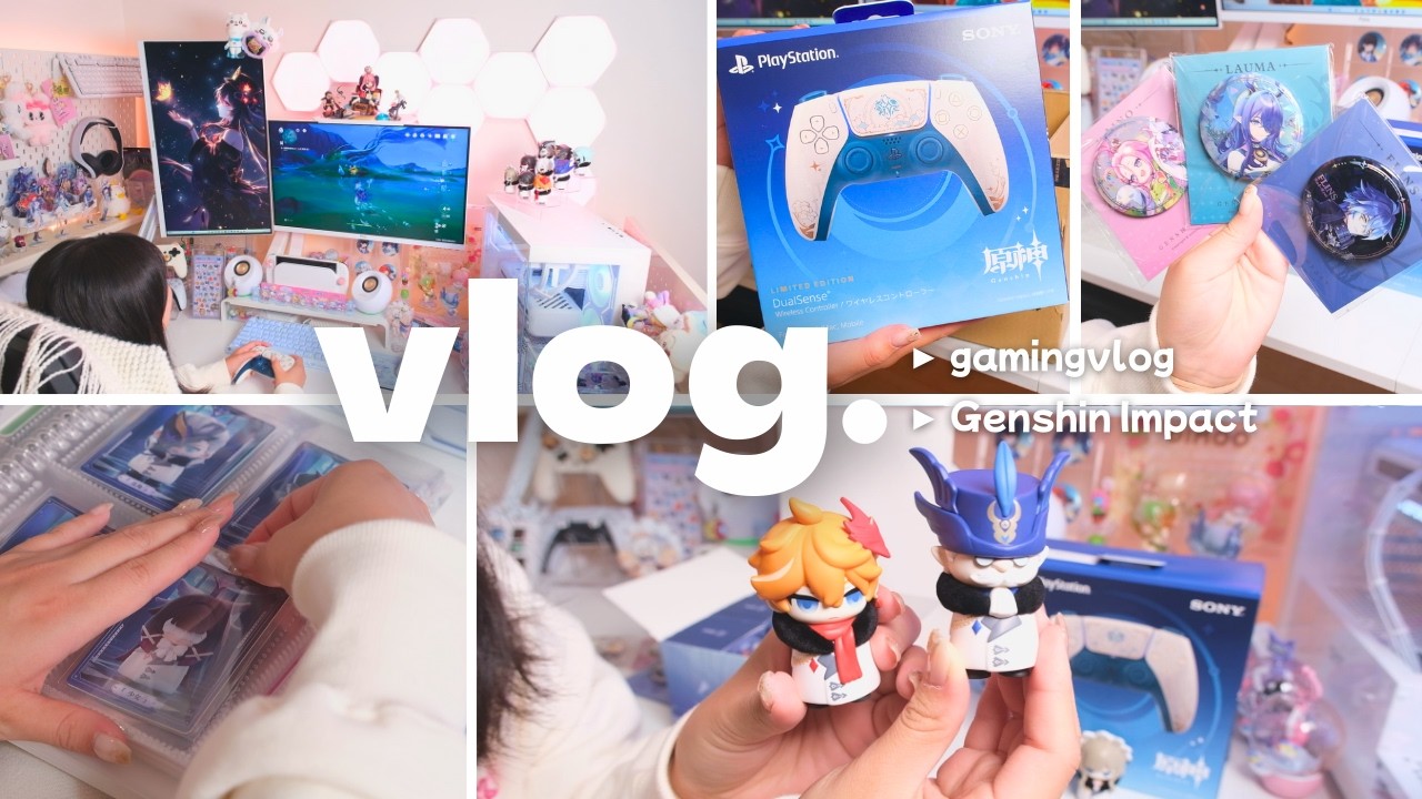 vlog｜原神づくしの華金🌙！グッズを大開封！新キャラ「兹白」ゲットなるか？！