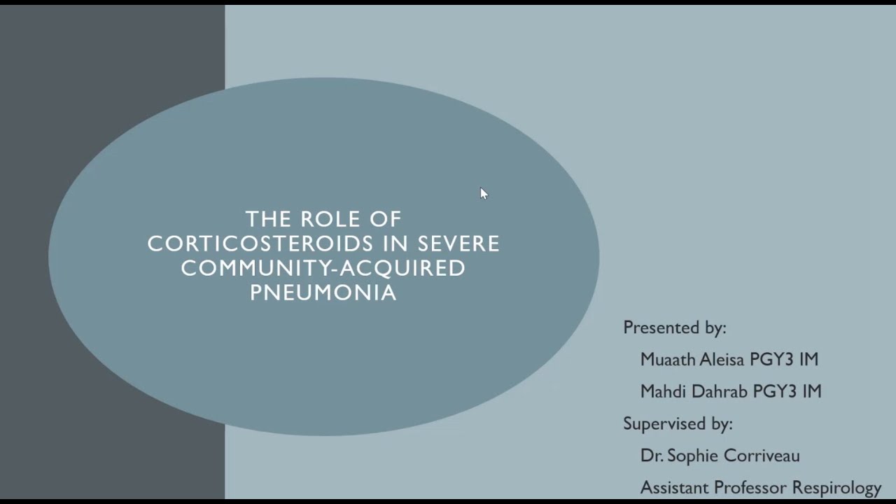The Role of Corticosteroids in Severe Community-Acquired Pneumonia - Grand Rounds HHS