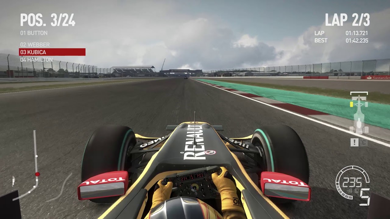 F1 2010 Gameplay | Robert Kubica, Renault F1 | Great Britain | 3 lap race