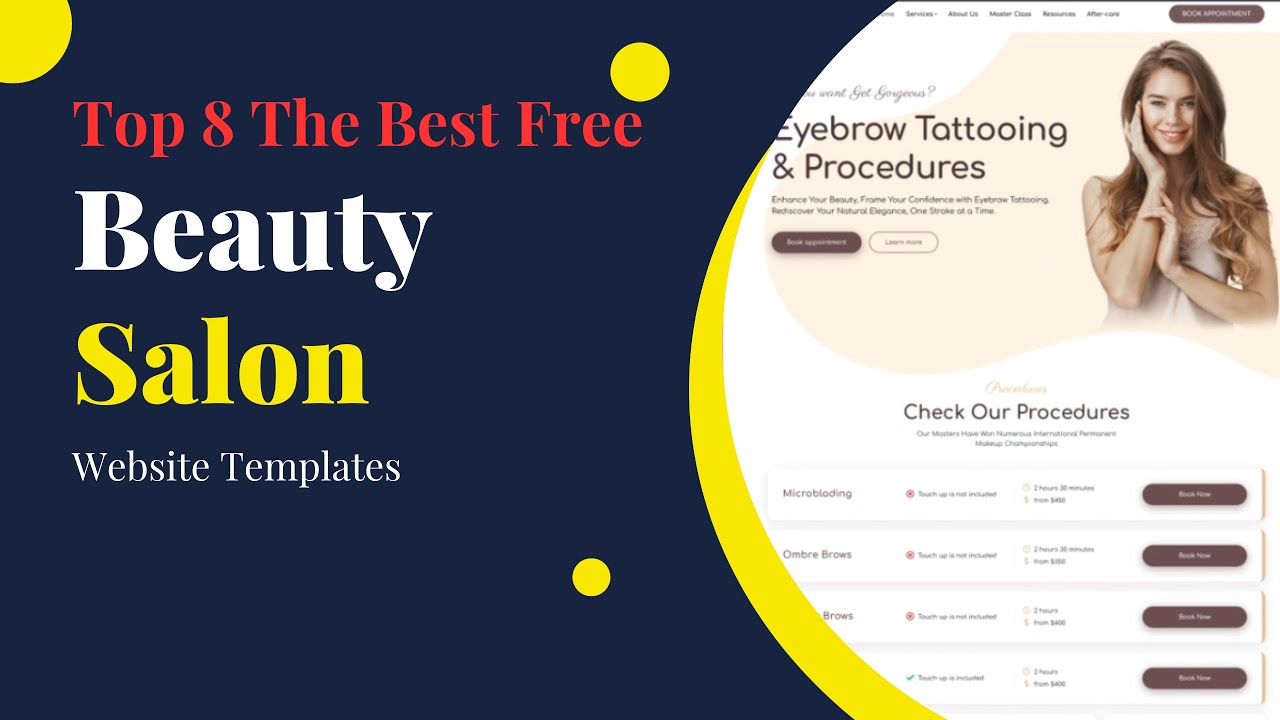 8 Best Beauty Salon Website Templates Free