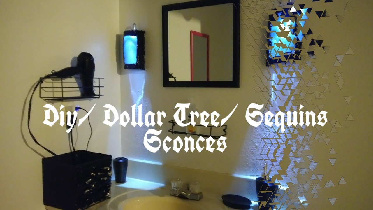#DiyRoomDecor #DollarTree #Sequins #Storage #Sconces #Diy'erOnTheGoSeries #DecoracionesParaElHogar