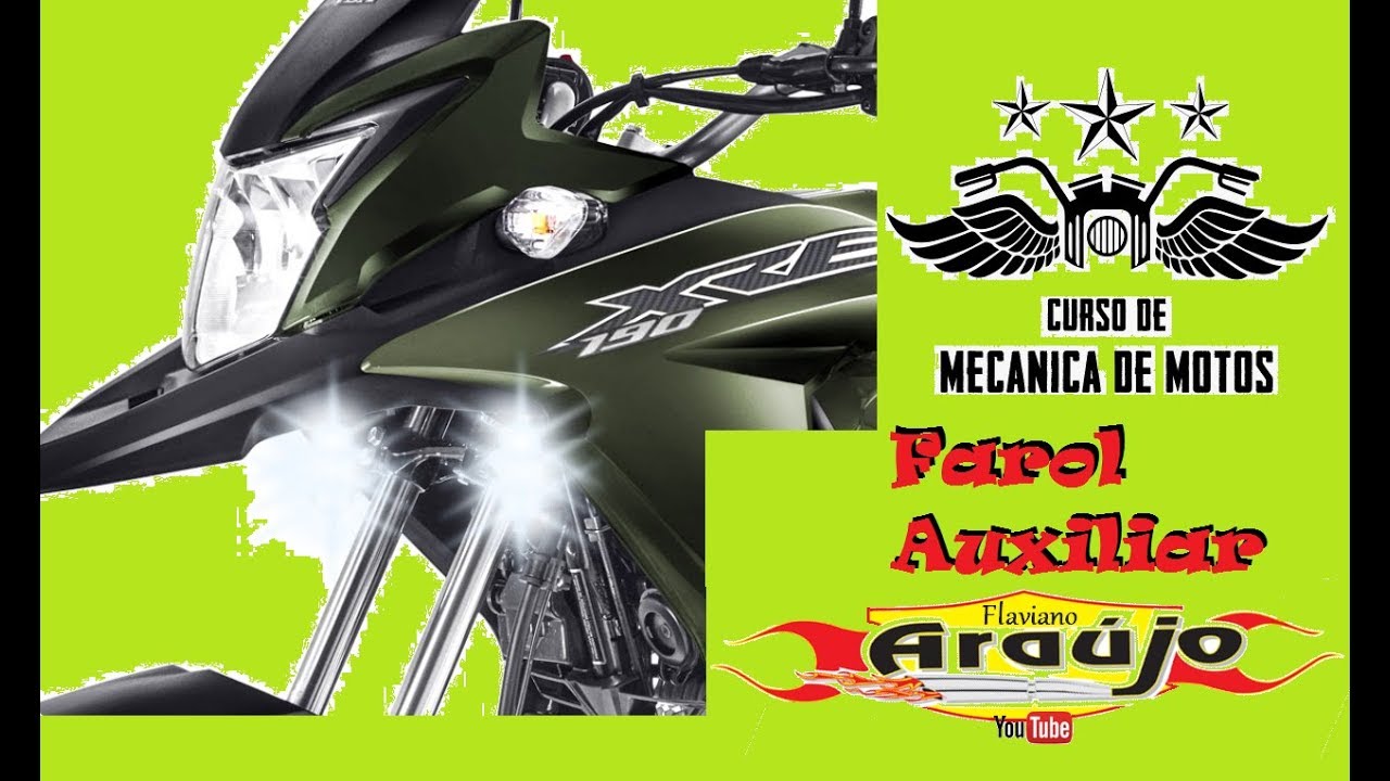 Como instalar Farois auxiliares na sua Moto por Flaviano