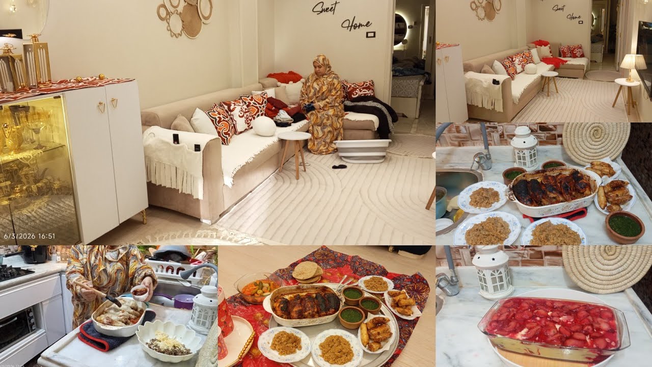روتين يومي رمضاني🌙 عملت عزومه ف نص ساعه بس تشرف 👌✨ترتيبي للبيت لاستقبال ضيوفي خليته فله