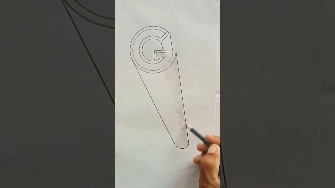 3d letter G|| ghamgeen Aftab Art 2023