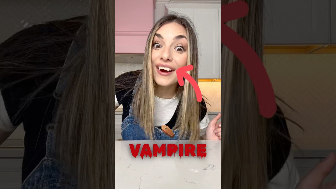 You didn&rsquo;t know turning into a vampire was this easy!! 😱👀 #vampire #halloween