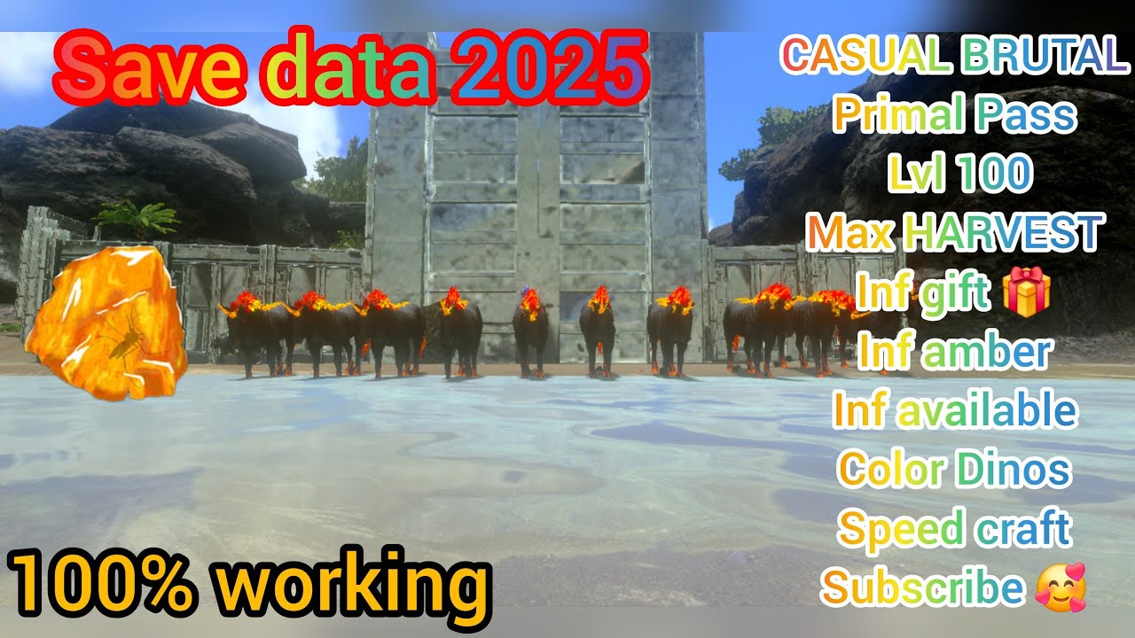 🔥 ARK Survival Evolved Mobile 2025 | Free Save Data | God Console | Bonus Dinos | Unlimited Amber 💰|