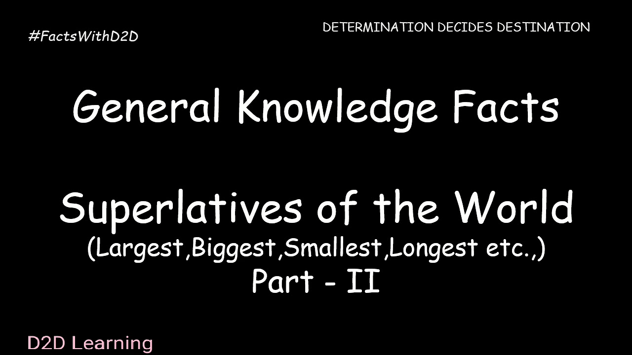 Superlatives of the World - Part 2 - Tamil | D2D