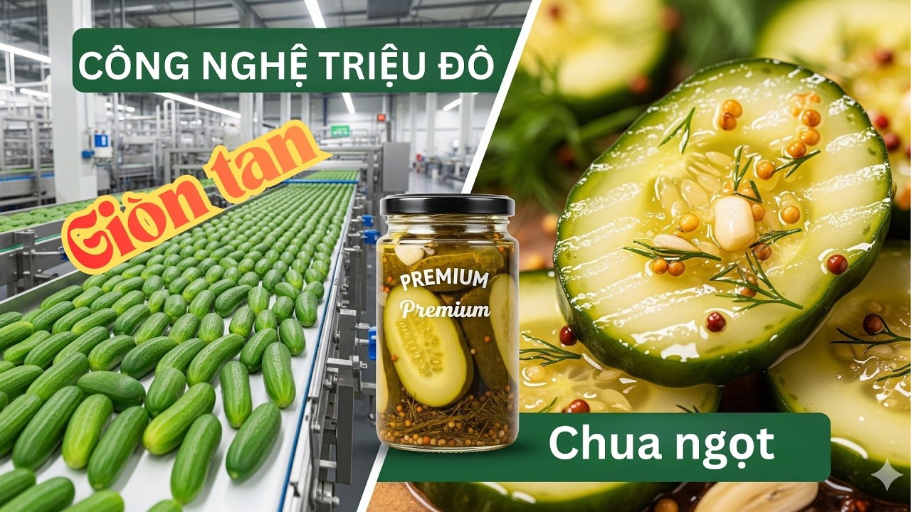 Quy Trình Dây Chuyền Sản Xuất Dưa Chuột Muối Chua Chuẩn Xuất Khẩu Từ Cánh Đồng