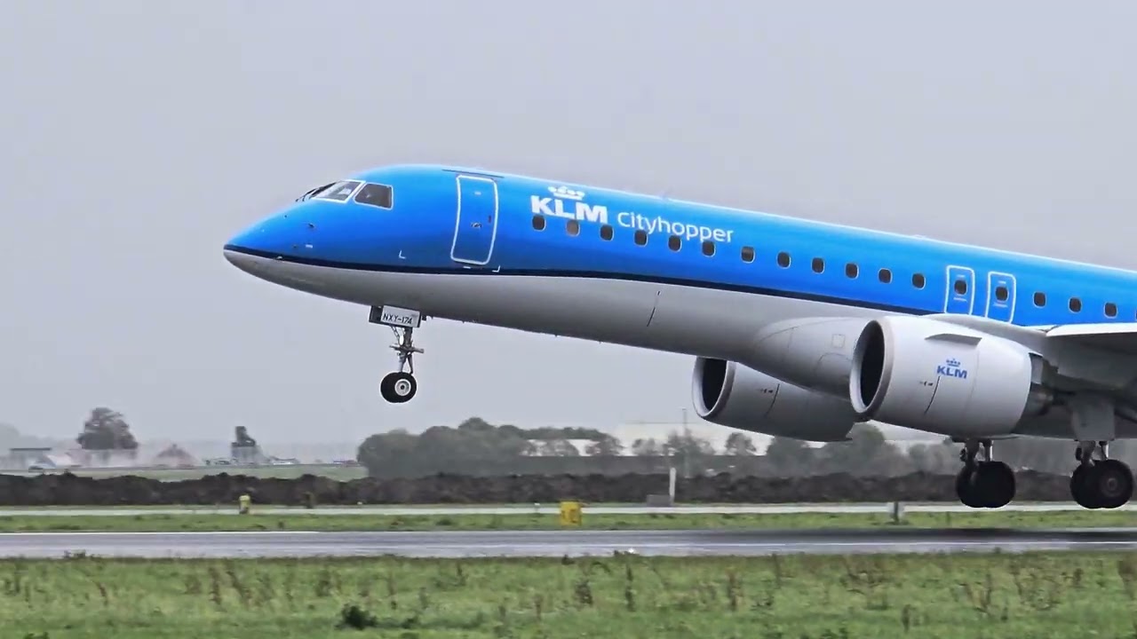 PH-NXY KLM E195-E2 💙 Amsterdam &rarr; Trondheim | Ultra-Quiet GTF Takeoff