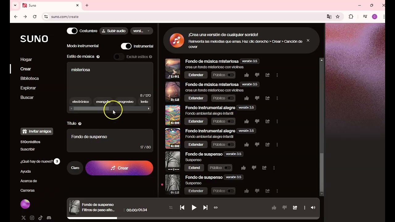 Cómo crear canciones con Suno paso a paso | Música con IA