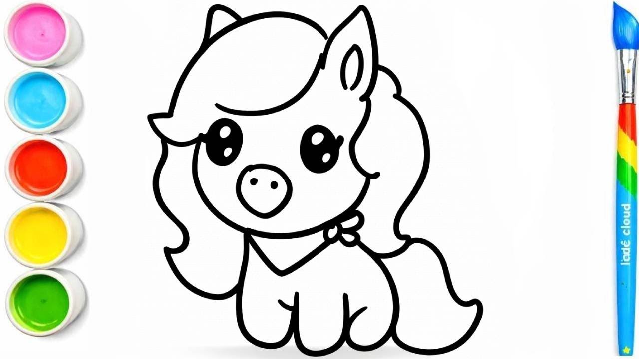 Little Cute Horse Drawing for Kids | Easy & Fun Art | Little Cloud