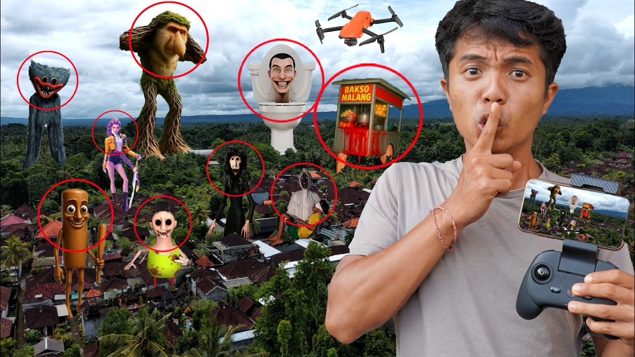 DRONE MEREKAM SEMUA KARAKTER VIRAL DI DUNIA NYATA!!!?