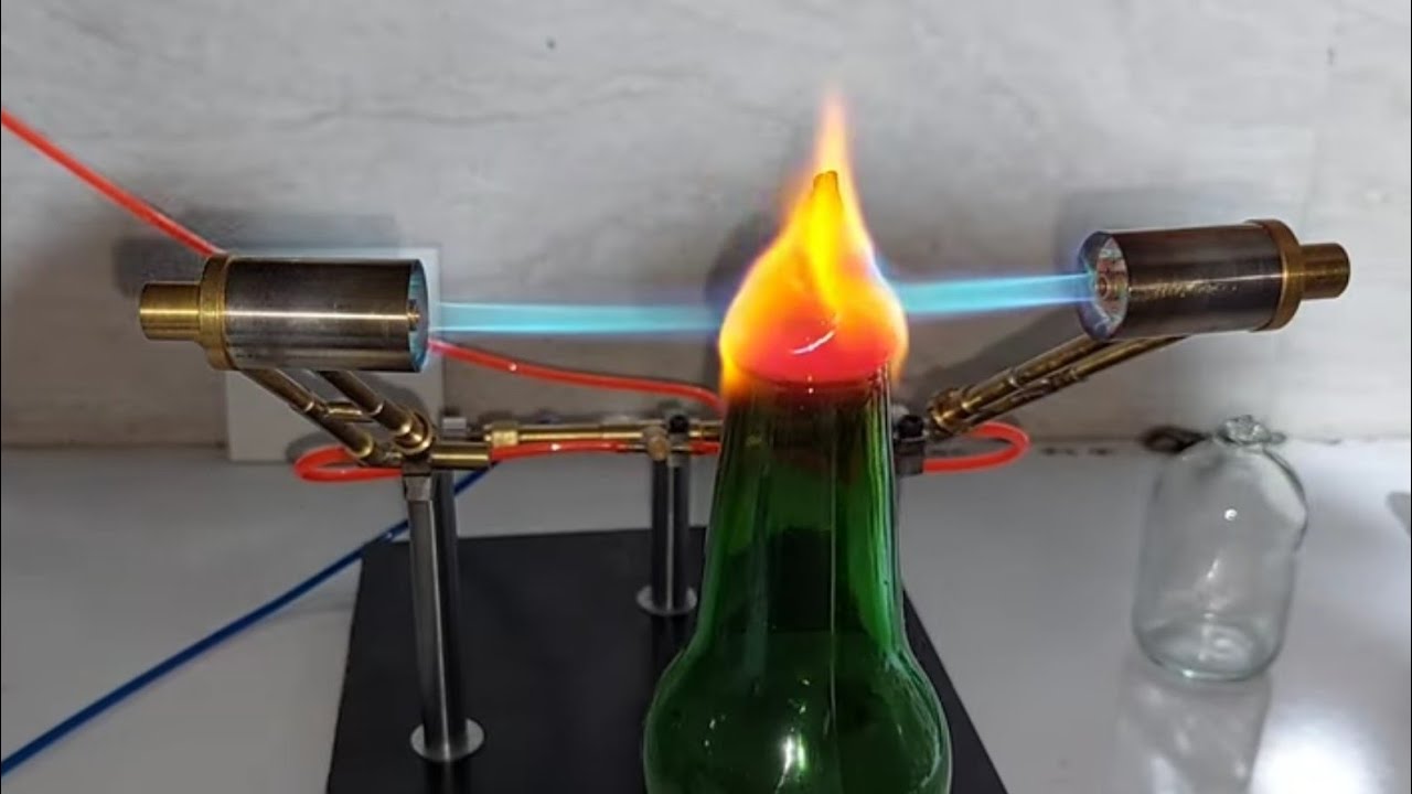 DIY Dual Flame Torch with Adjustable Blue Flames – Seal Glass Bottles, Shape Metal, and More!