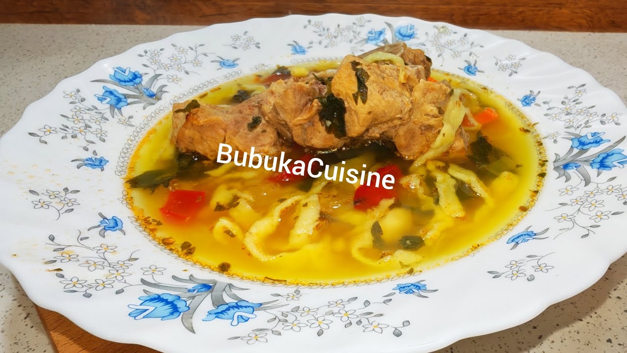 Свиной суп с домашней лапшой — простой и быстрый рецепт! @BubukaCuisine