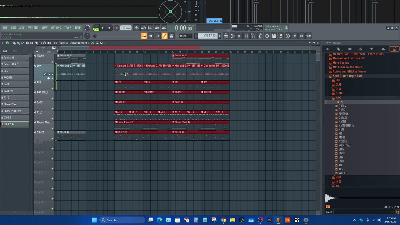 Making some tunes.