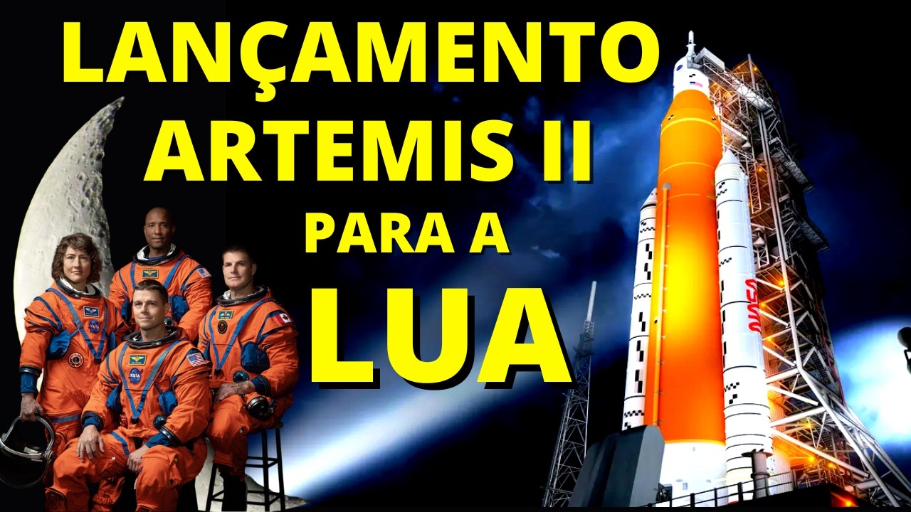 🚨LAN&Ccedil;AMENTO TRIPULADO AO VIVO PARA A LUA - MISS&Atilde;O ARTEMIS II DA NASA