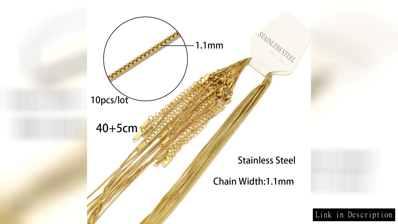 10pcs/Lot Vnistar 2.mm 18K Gold PVD Plated Blade Stainless Steel Chains Wholesale Women Paperclip Li