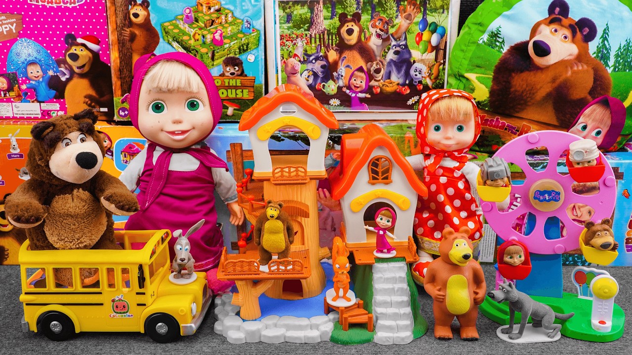 93 Minutes Satisfying with Unboxing Cute & Fun Masha and The Bear Toys Collection ASMR 🍃🎡