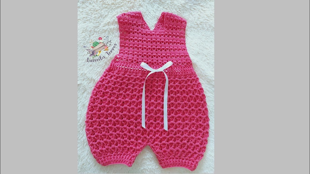 OVEROL PARA BEBÉ A CROCHET - PASO A PASO - PUNTO FANTASIA - 3 A 6 MESES