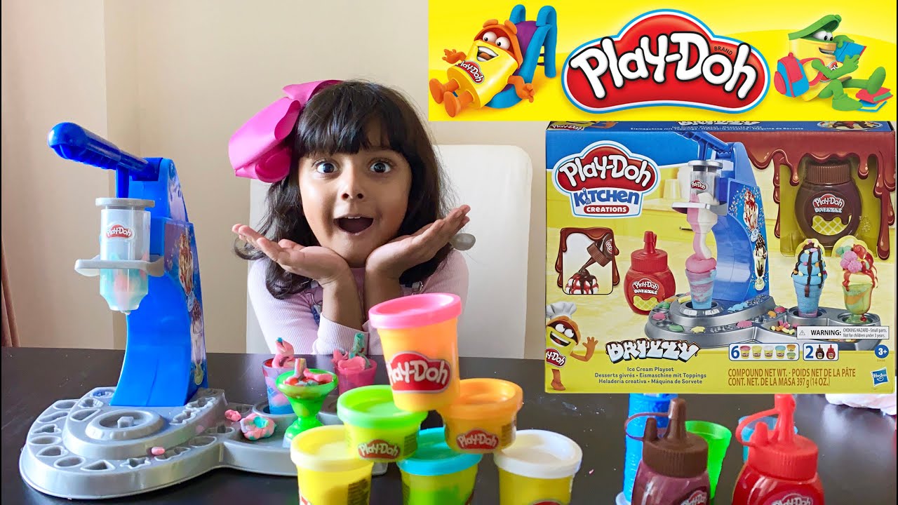 Play-Doh Kitchen Creations Drizzy Ice Cream Maker with Toppings play dough Unboxing