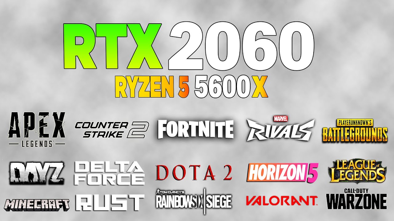 RTX 2060 + Ryzen 5 5600x - Test in 22 Games - How is its performance in online games ?