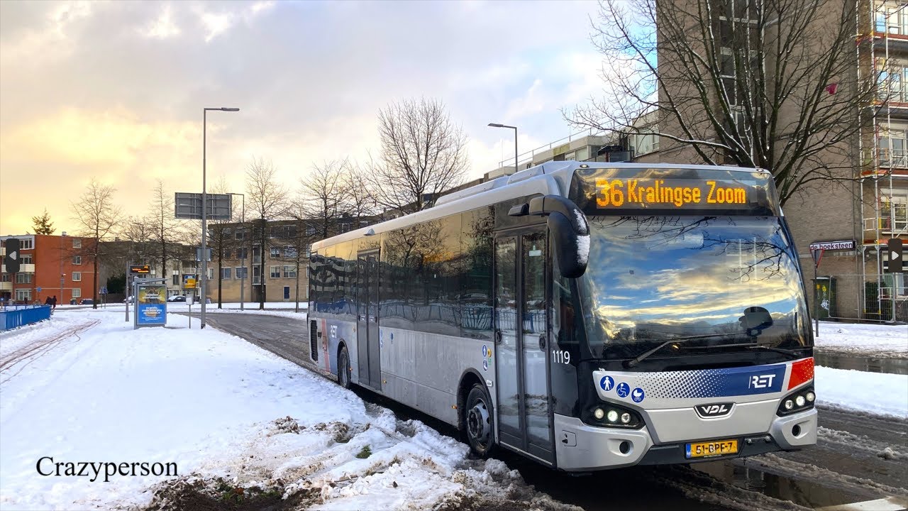 Sneeuw en RET Bussen Rotterdam Alexander en Oosterflank (overweg) 2026