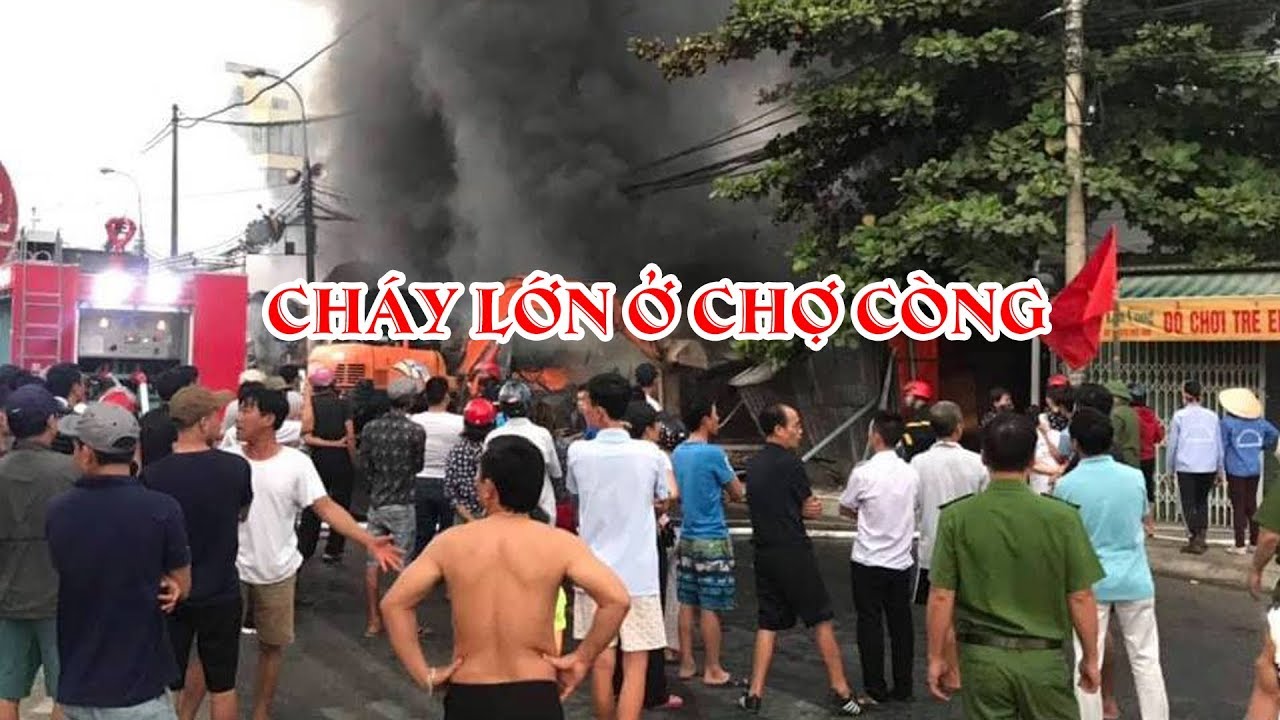 Cháy lớn ở khu chợ tạm của chợ Còng, huyện Tĩnh Gia, Thanh Hóa