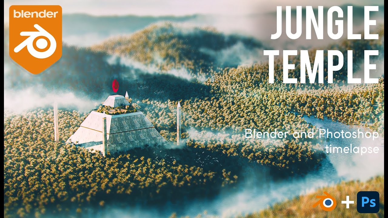 Jungle Temple Timelapse - Concept Art in Blender