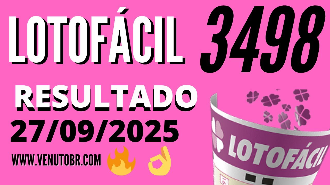 🍀 Resultado Lotof&aacute;cil 3498