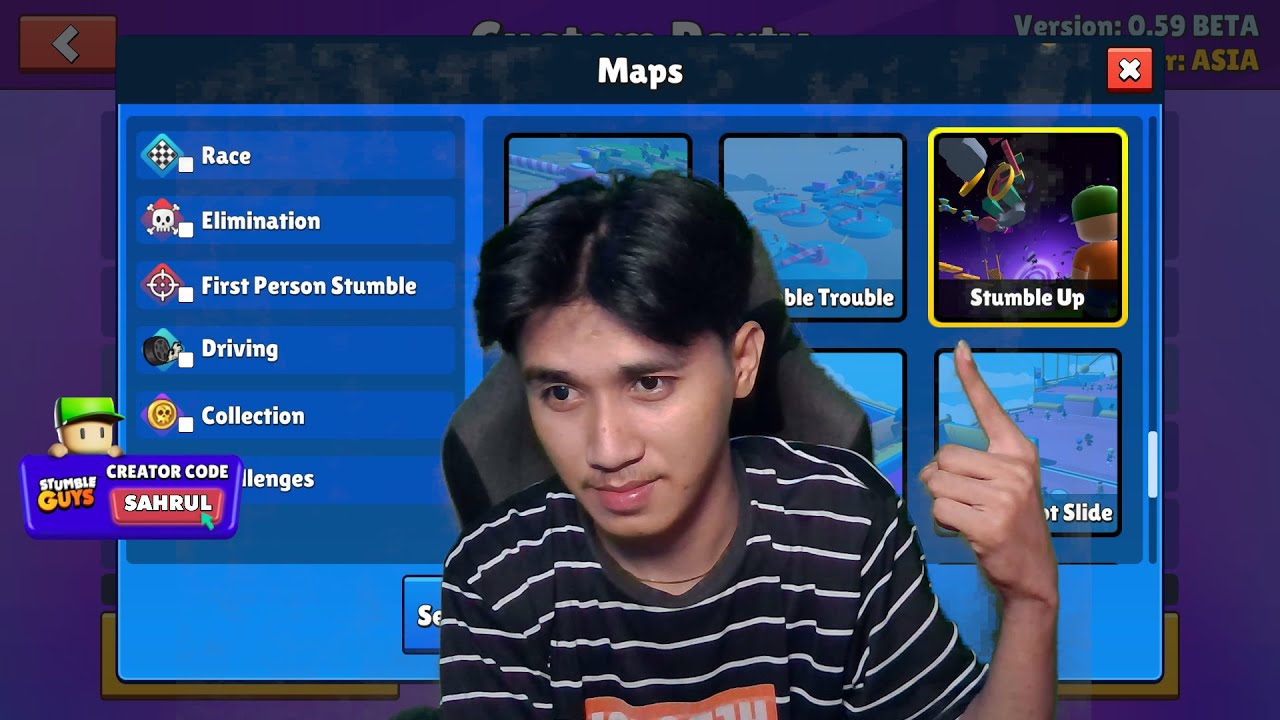 SPEED RUN & GACHA ALL SKIN! NEW MAP STUMBLE UP! BETA 0.59! - Stumble Guys #GO200K